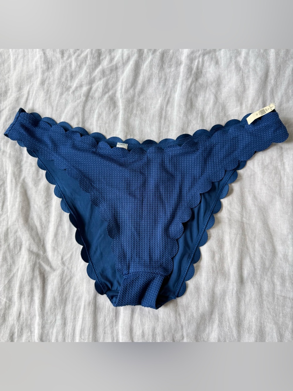 aerie Waffle Scalloped High Waisted Bikini Bottom Sz XL NWT